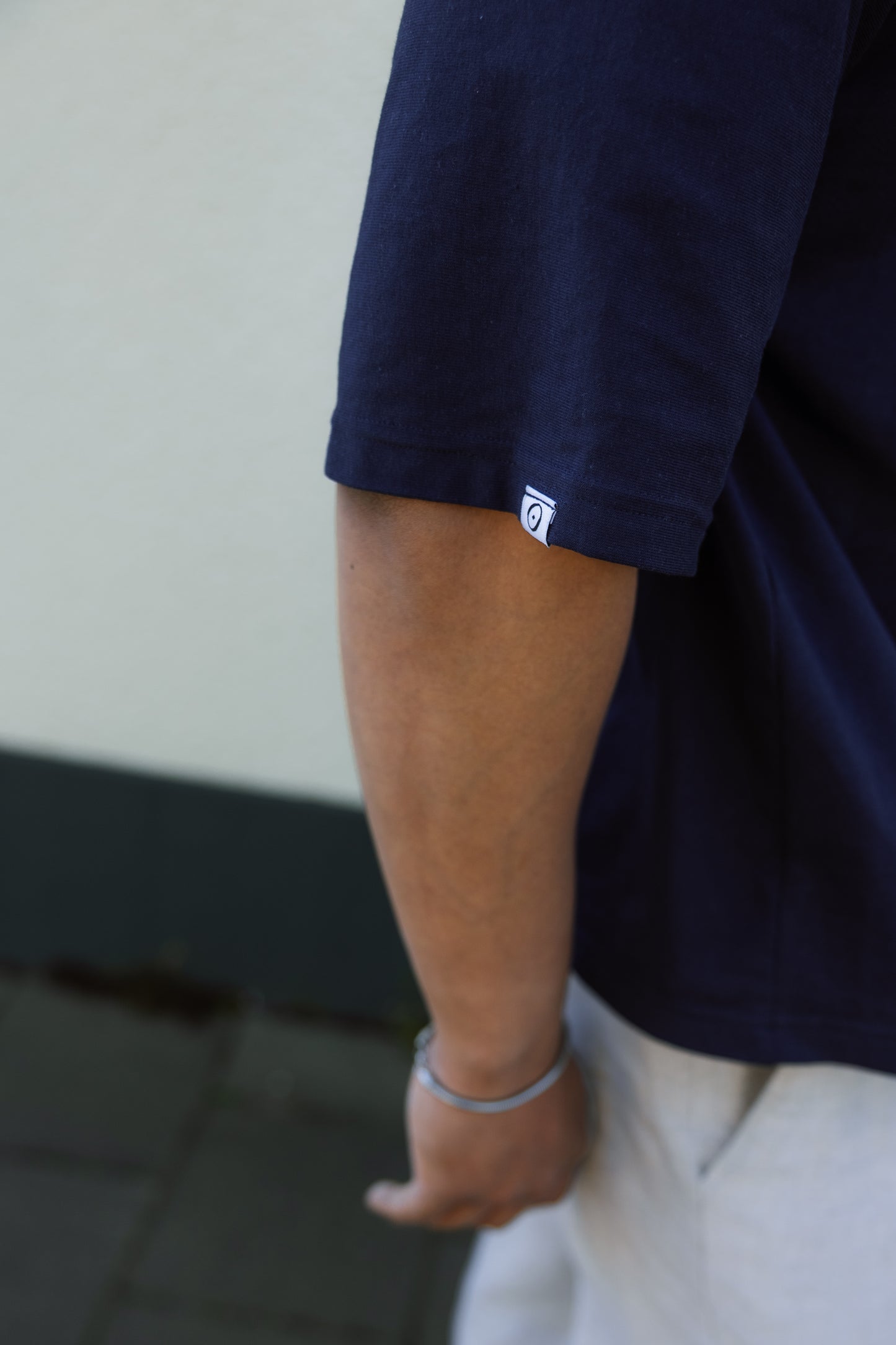 Pleated T-shirt Navy