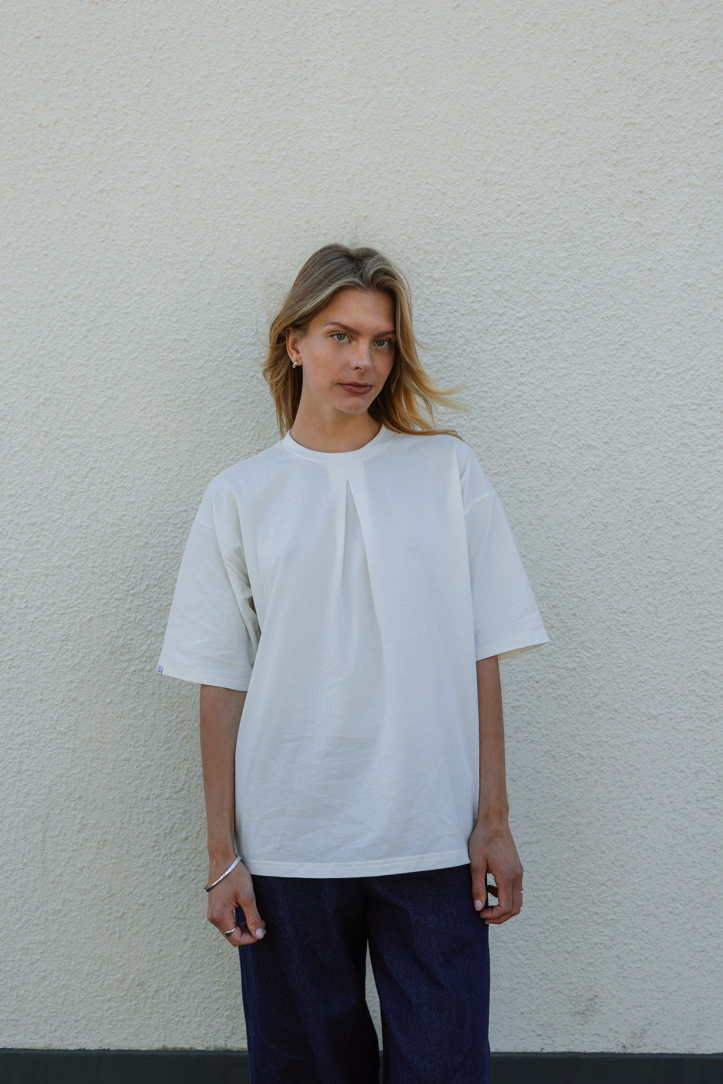 Pleated T-shirt Off white
