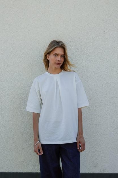 Pleated T-shirt Off white