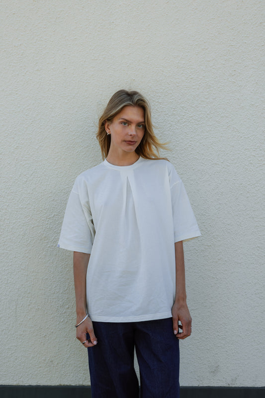 Pleated T-shirt Off white