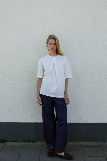 Pleated T-shirt Off white
